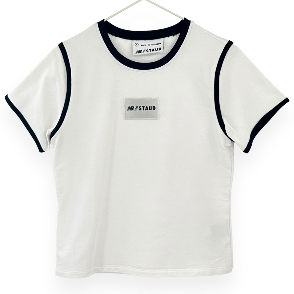 NWOT STAUD x New Balance White & Black T-Shirt sz S